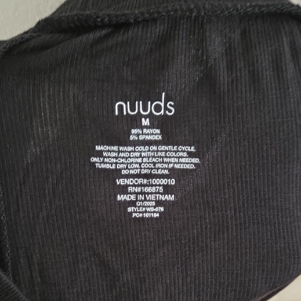Nuuds Black Ribbed Top - Picture 3 of 3